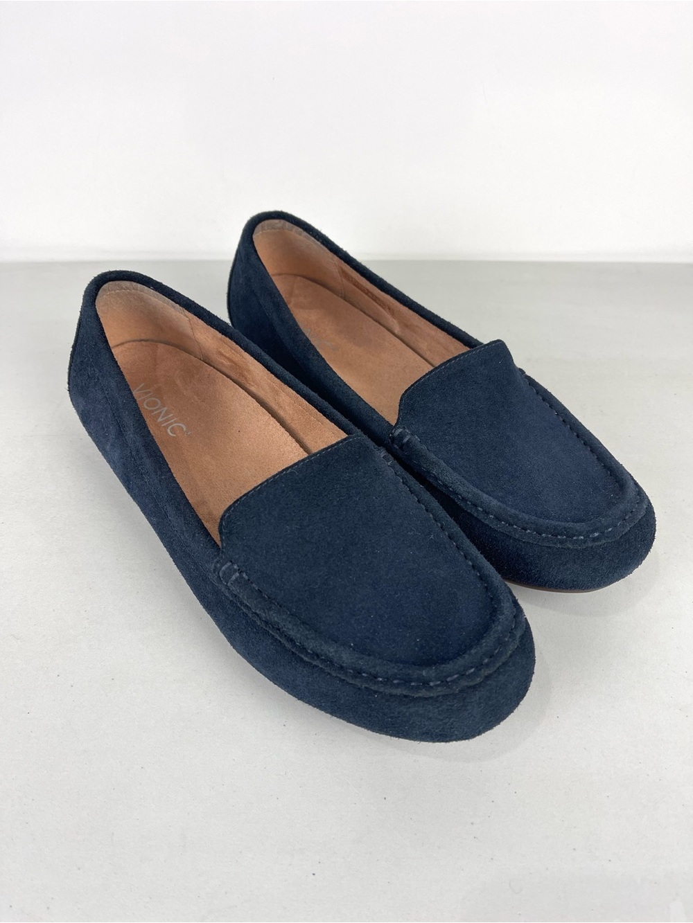 Vionic Debbie Suede Moccasin Loafers Women’s Size 11 Blue Comfort Flats Slip On